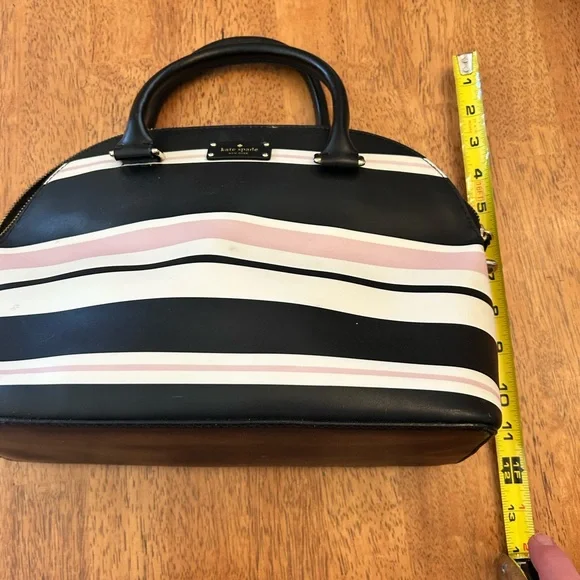 Kate Spade Black and Pink Striped Satchel - Picture 3 of 6